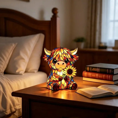 ✨ Kreative LED-Nachtleuchte mit Hochlandkuh-Motiv