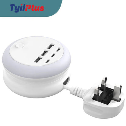 7-in-1 Ultimative Ausziehbare USB-Ladestation mit 8-farbiger Stimmungsbeleuchtung