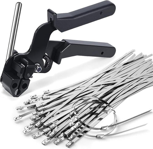 🔥Kabelbinderpistole aus Edelstahl mit Kabelbindern aus Metall