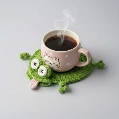 ☕Lustiger gehäkelter Untersetzer mit Eidechsenmotiv