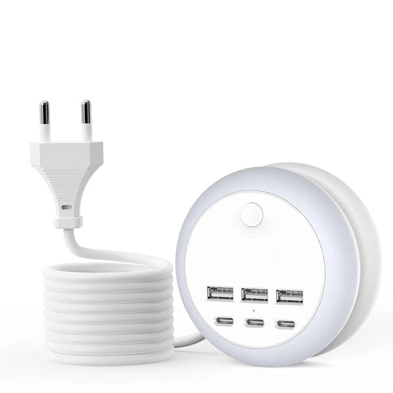 7-in-1 Ultimative Ausziehbare USB-Ladestation mit 8-farbiger Stimmungsbeleuchtung