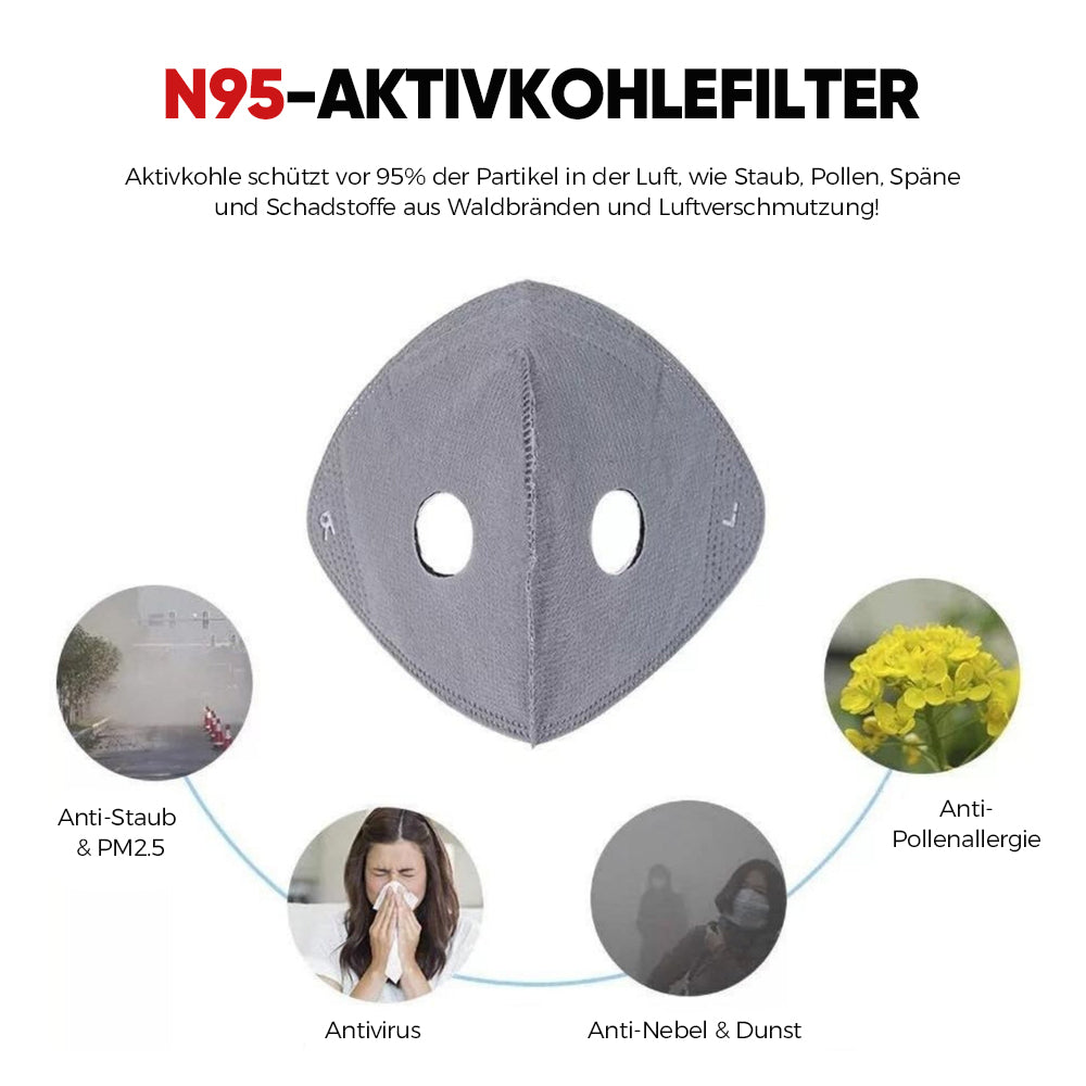 Wiederverwendbare Staubmaske mit Kohlefilter – Entwickelt für einen aktiven Lebensstil