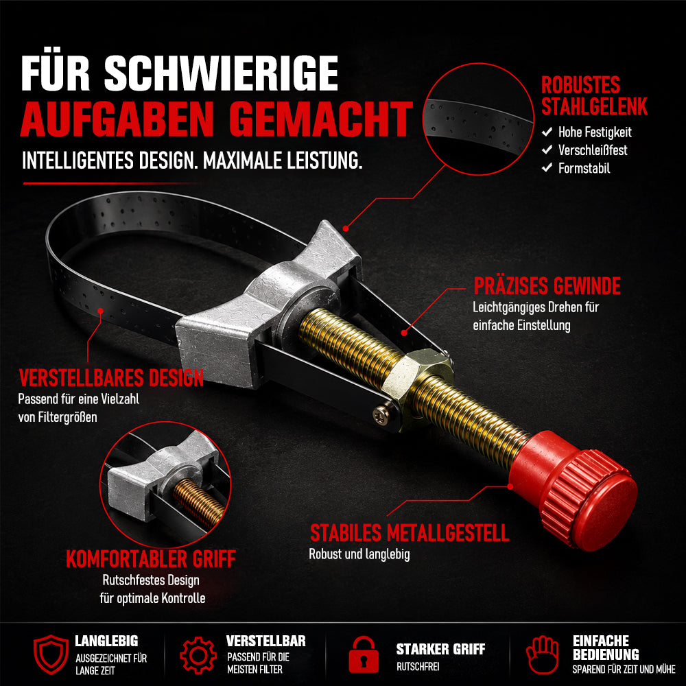Neuer verstellbarer Ölfilter-Entfernungsschlüssel für Pkw, Ölfilterschlüssel