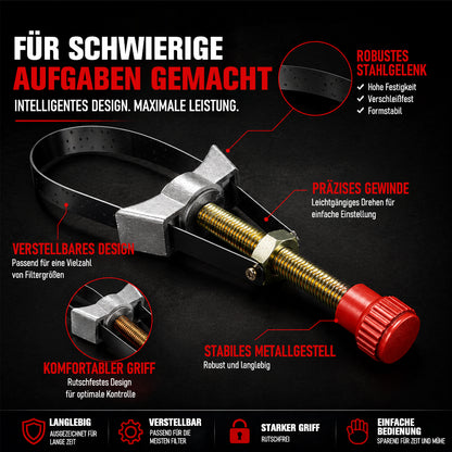 Neuer verstellbarer Ölfilter-Entfernungsschlüssel für Pkw, Ölfilterschlüssel