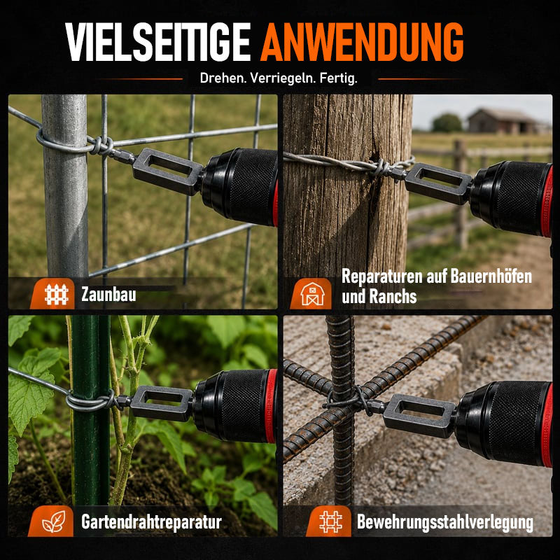 🧰Stahldraht-Verdrillwerkzeug für Bohrmaschinen – Schnellspann- & automatischer Draht-Kürzungsaufsatz