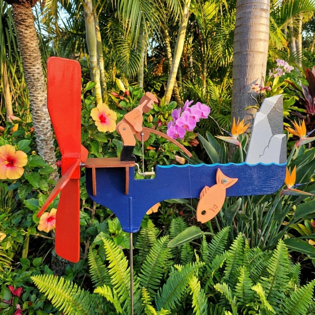 🎣 Angler Windspiel Gartendeko