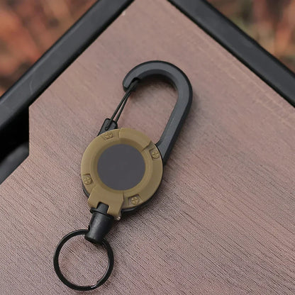 Heavy-Duty Retractable Carabiner Keychain - 25" Steel Wire Rope, 100,000 Pull Cycles