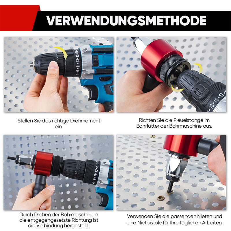 M3-M8 Elektrischer Nietpistolen-Adaptersatz