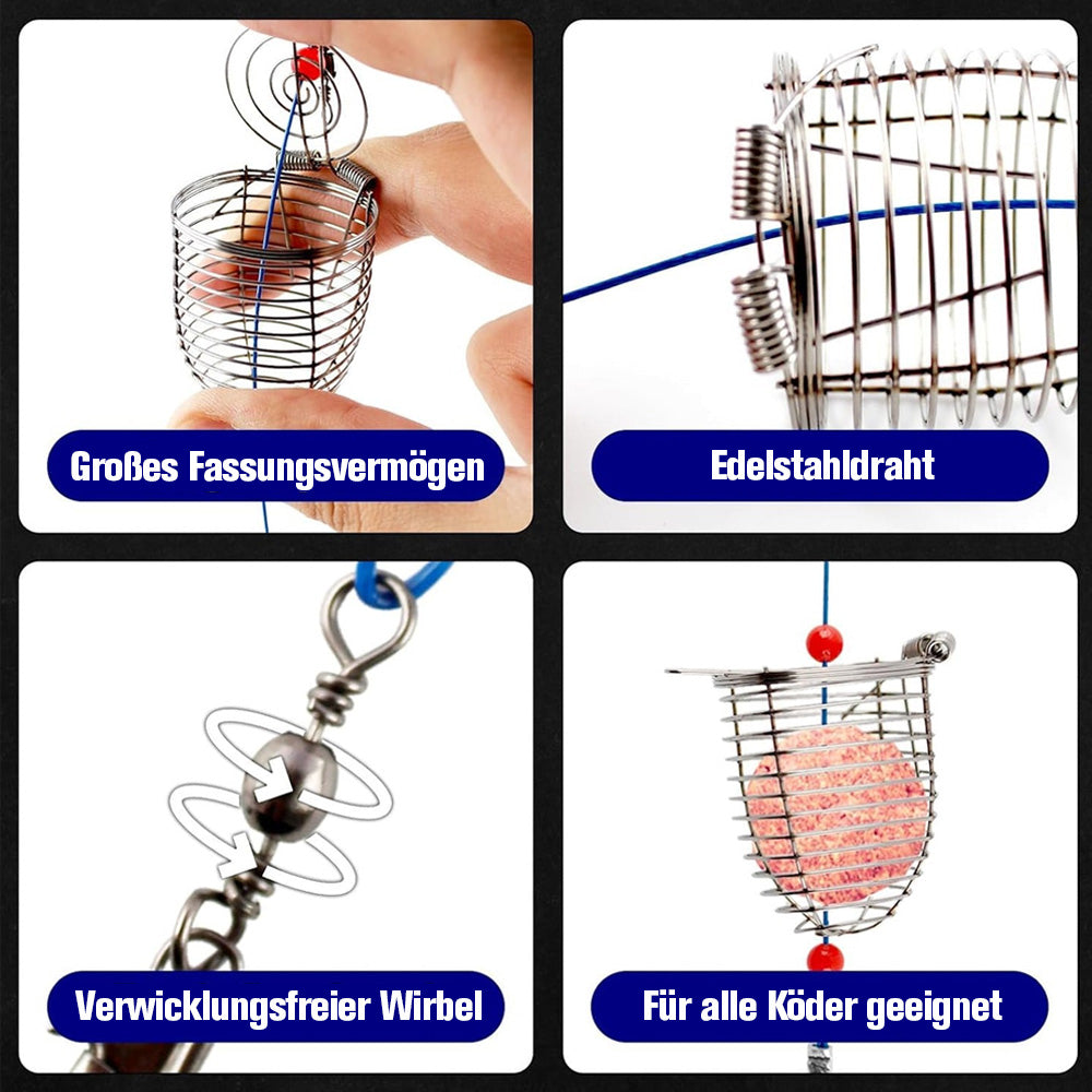 Tyiiplus™ Edelstahl-Angelköderkäfige-Futterspender – Langlebige Befestigung für Fischlockvorrichtungen