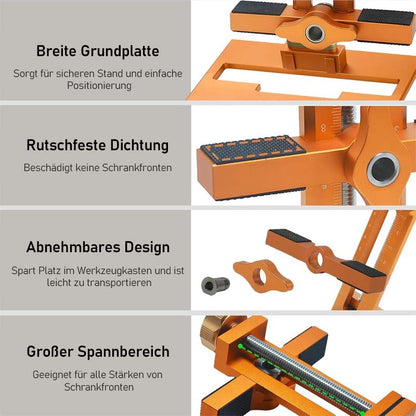 Multifunktionale Montagehilfe für Schranktüren