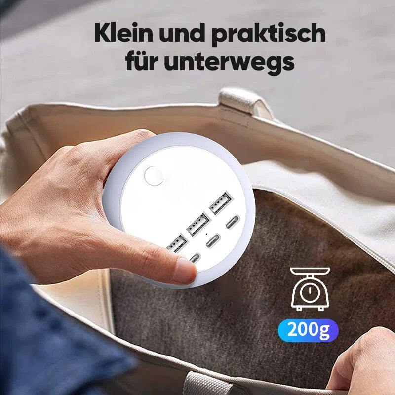 7-in-1 Ultimative Ausziehbare USB-Ladestation mit 8-farbiger Stimmungsbeleuchtung