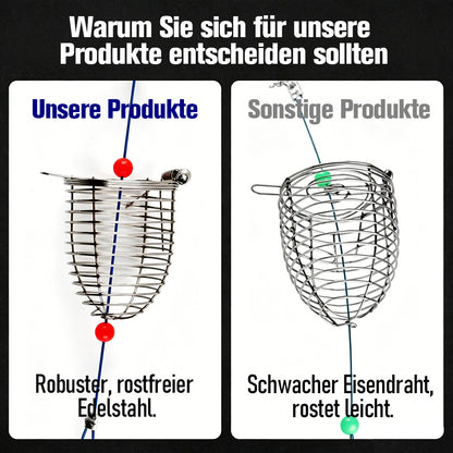Tyiiplus™ Edelstahl-Angelköderkäfige-Futterspender – Langlebige Befestigung für Fischlockvorrichtungen