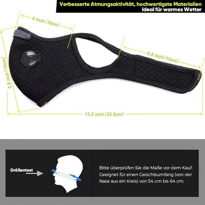 Wiederverwendbare Staubmaske mit Kohlefilter – Entwickelt für einen aktiven Lebensstil