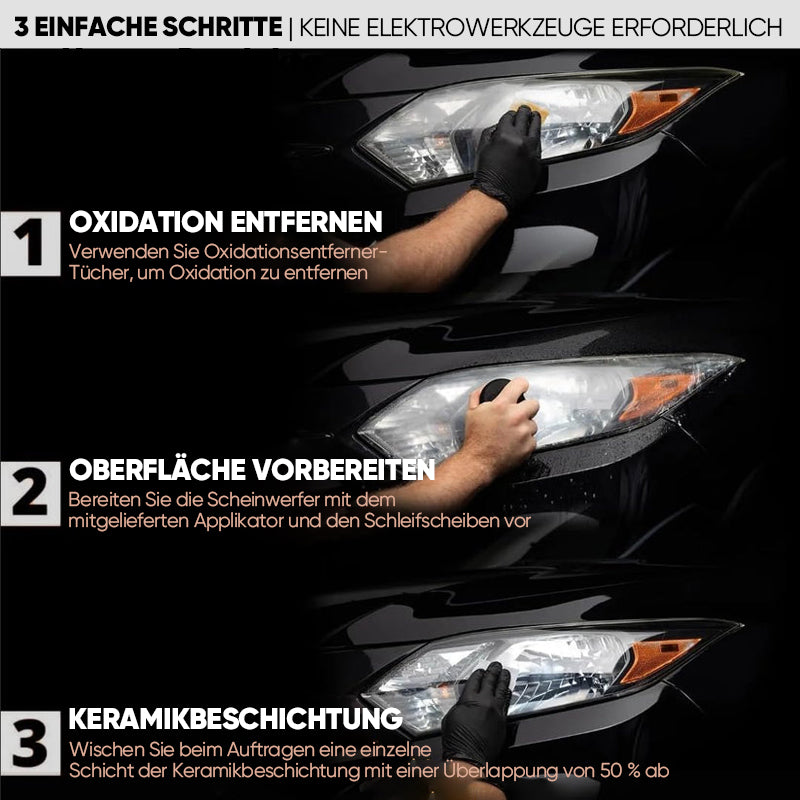 Premium 3-Stufen-Keramik-Scheinwerfer-Restaurierungsset