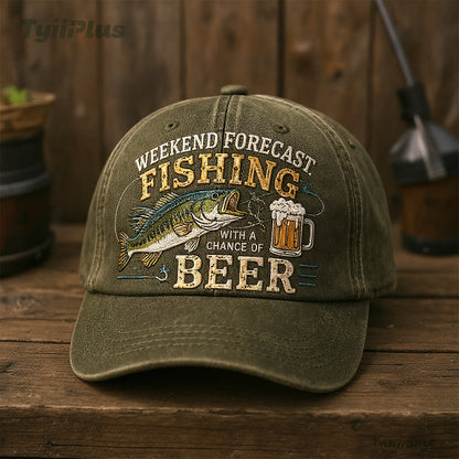 Wochenendprognose: Angeln mit hoher Bierwahrscheinlichkeit – Vintage Dad Cap für Angler