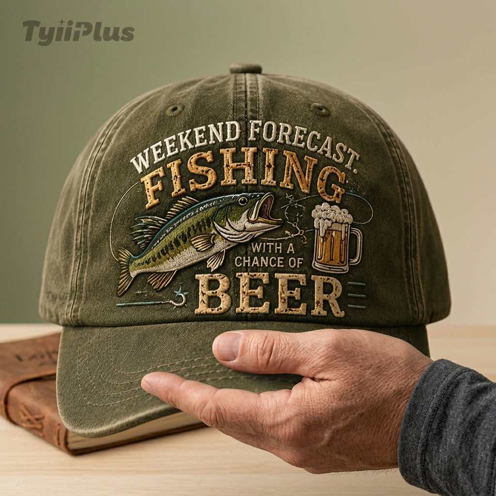 Wochenendprognose: Angeln mit hoher Bierwahrscheinlichkeit – Vintage Dad Cap für Angler
