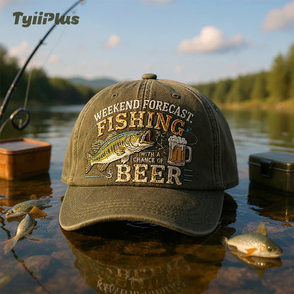 Wochenendprognose: Angeln mit hoher Bierwahrscheinlichkeit – Vintage Dad Cap für Angler