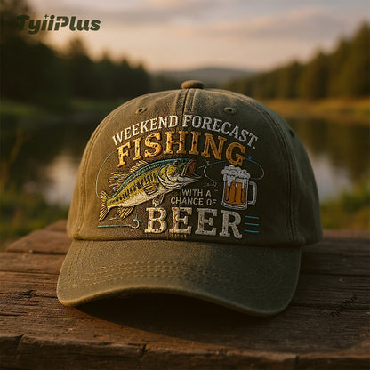 Wochenendprognose: Angeln mit hoher Bierwahrscheinlichkeit – Vintage Dad Cap für Angler