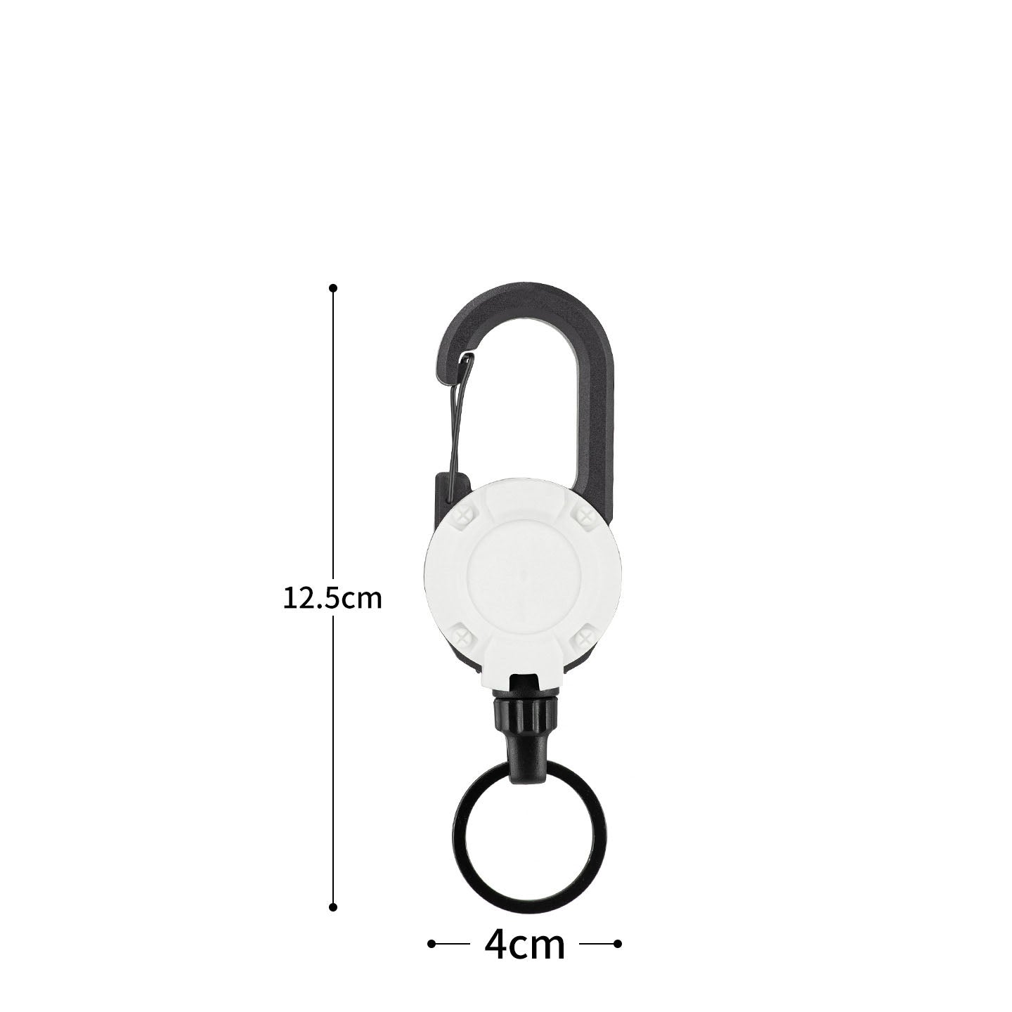 Heavy-Duty Retractable Carabiner Keychain - 25" Steel Wire Rope, 100,000 Pull Cycles