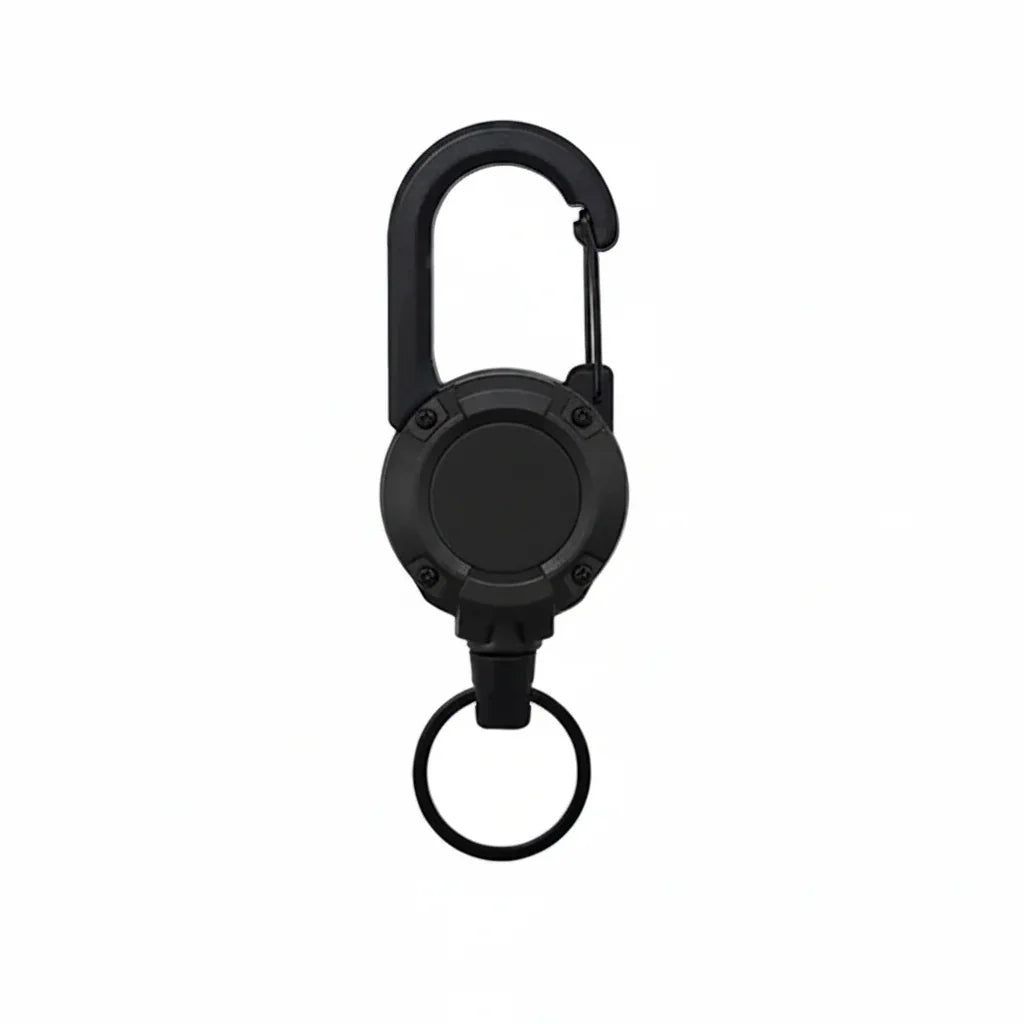 Heavy-Duty Retractable Carabiner Keychain - 25" Steel Wire Rope, 100,000 Pull Cycles