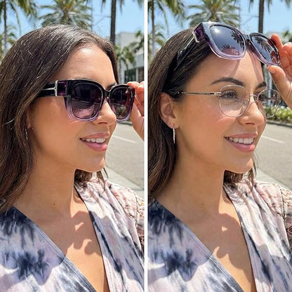 🕶️ Polarisierte Überbrille für Damen – UV400-Schutz, floral gerahmte Überbrille mit Korrektionsgläsern