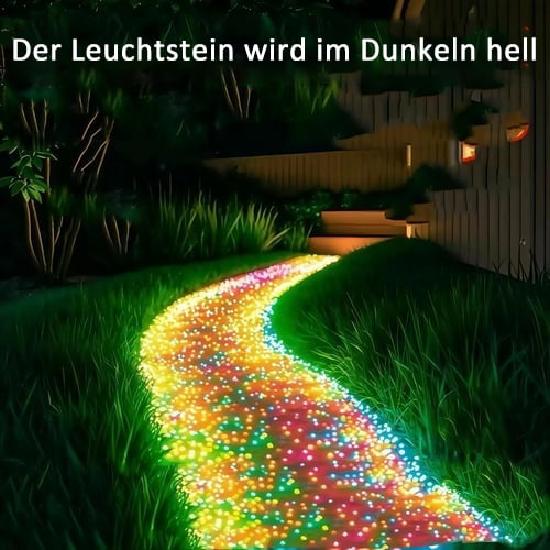Leuchtende Gartensteine im Dunkeln