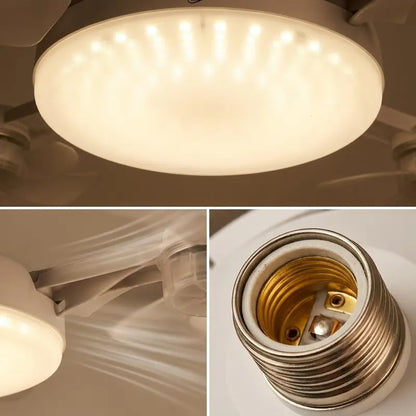 🌀E27-Fassung Deckenventilator mit Leuchte – 2-in-1 LED-Leuchte & leiser Ventilator mit Fernbedienung
