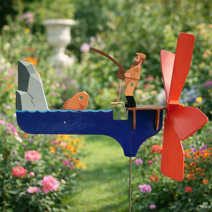 🎣 Angler Windspiel Gartendeko