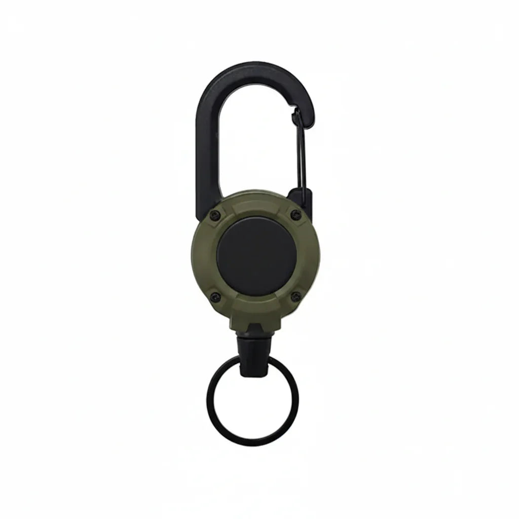 Heavy-Duty Retractable Carabiner Keychain - 25" Steel Wire Rope, 100,000 Pull Cycles