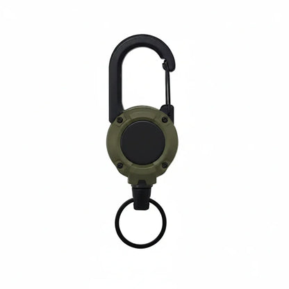 Heavy-Duty Retractable Carabiner Keychain - 25" Steel Wire Rope, 100,000 Pull Cycles