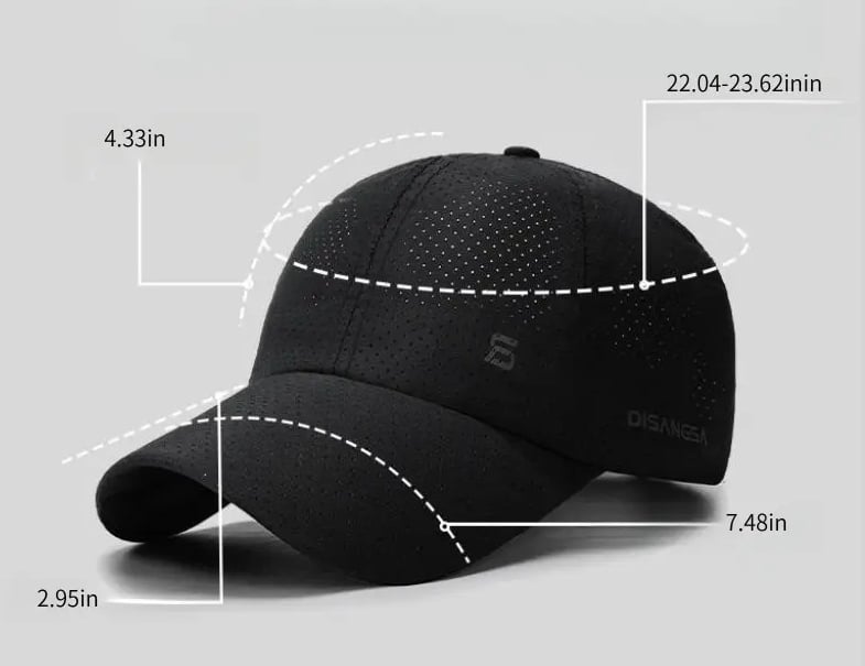 Schnell trocknende Baseballkappe mit UV-Schutz – atmungsaktiv, verstellbar, Unisex