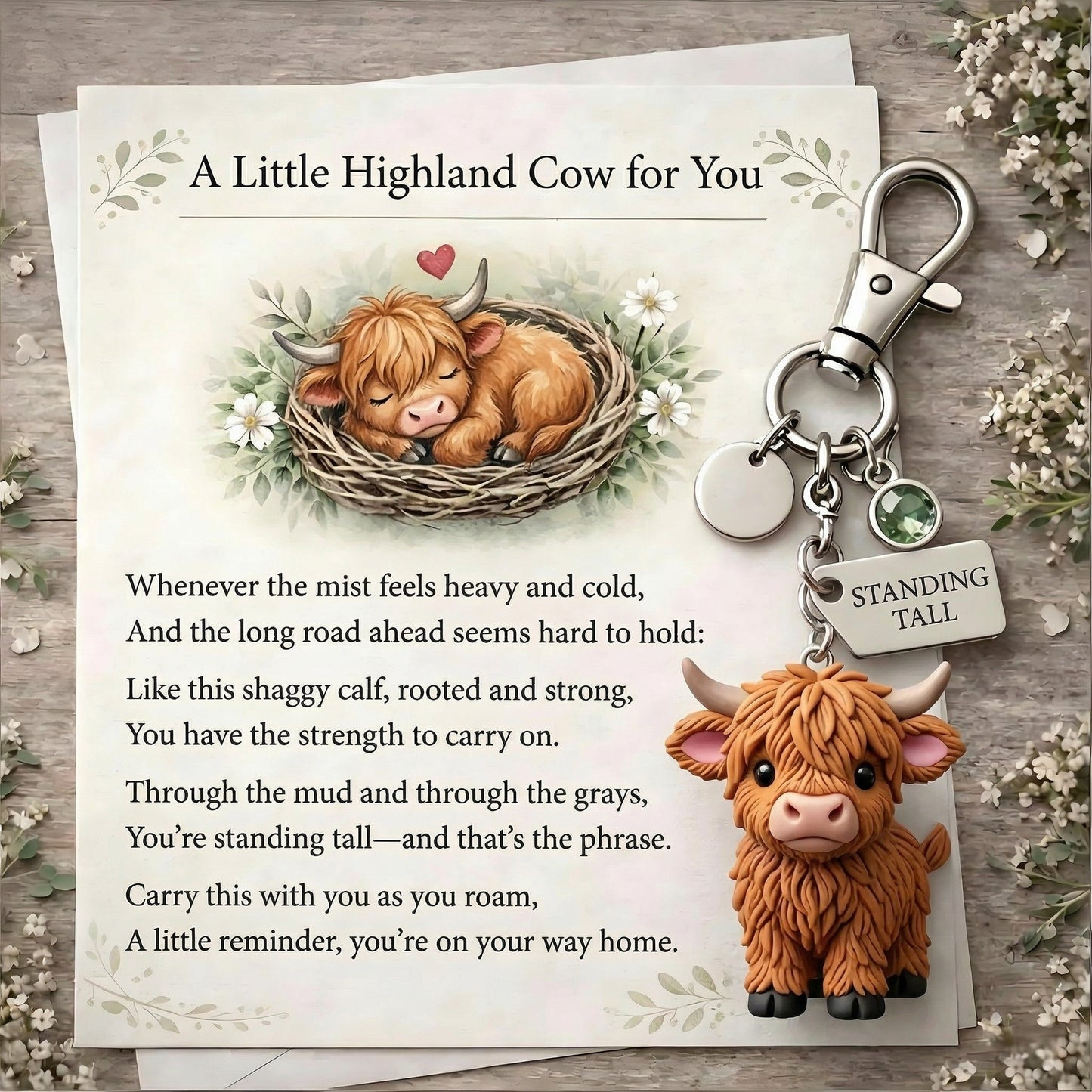 🐮 Ein kleines Highland-Rind für dich – Schlüsselanhänger: Deine tägliche Erinnerung an stille Stärke