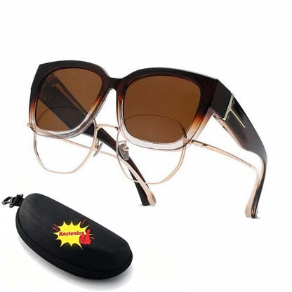 🕶️ Polarisierte Überbrille für Damen – UV400-Schutz, floral gerahmte Überbrille mit Korrektionsgläsern