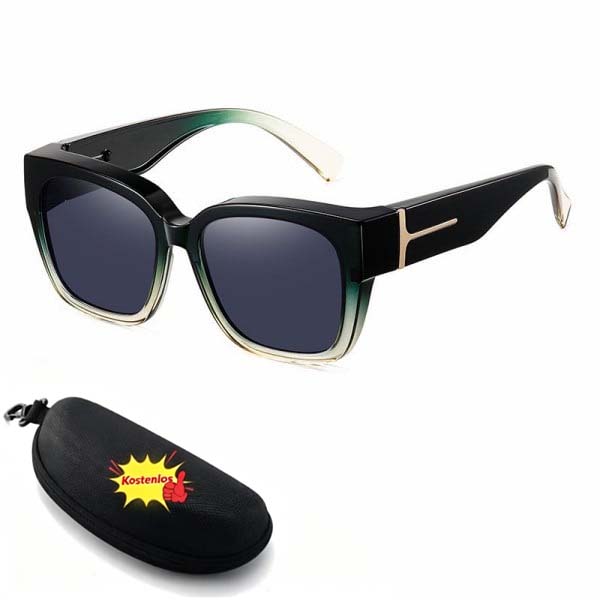 🕶️ Polarisierte Überbrille für Damen – UV400-Schutz, floral gerahmte Überbrille mit Korrektionsgläsern