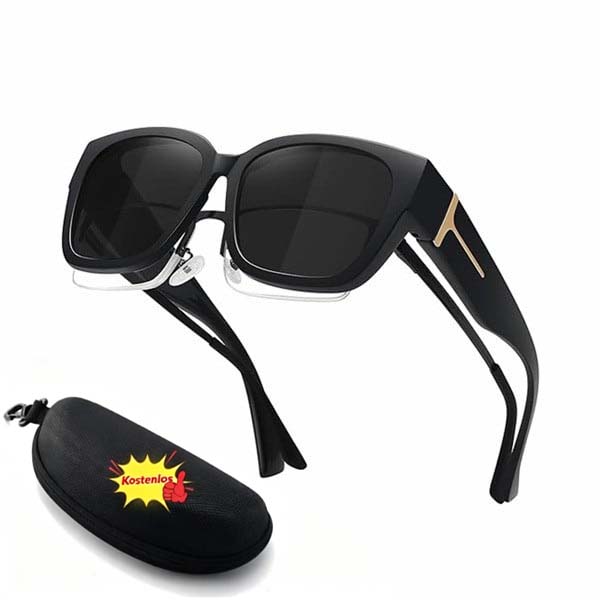 🕶️ Polarisierte Überbrille für Damen – UV400-Schutz, floral gerahmte Überbrille mit Korrektionsgläsern