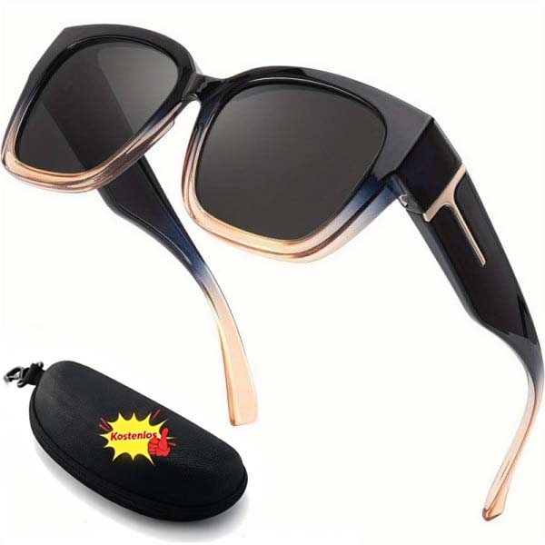 🕶️ Polarisierte Überbrille für Damen – UV400-Schutz, floral gerahmte Überbrille mit Korrektionsgläsern