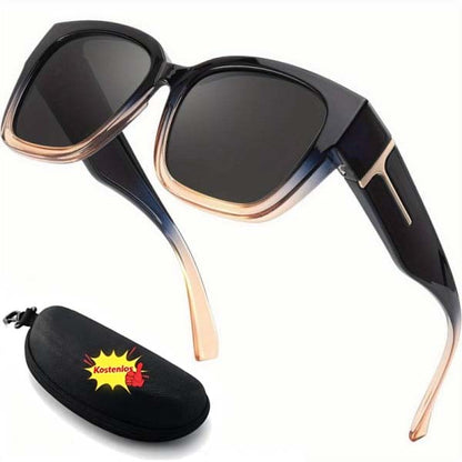 🕶️ Polarisierte Überbrille für Damen – UV400-Schutz, floral gerahmte Überbrille mit Korrektionsgläsern