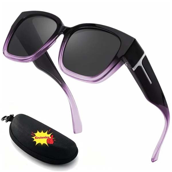 🕶️ Polarisierte Überbrille für Damen – UV400-Schutz, floral gerahmte Überbrille mit Korrektionsgläsern