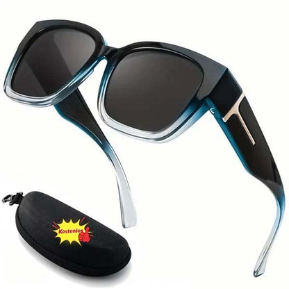 🕶️ Polarisierte Überbrille für Damen – UV400-Schutz, floral gerahmte Überbrille mit Korrektionsgläsern