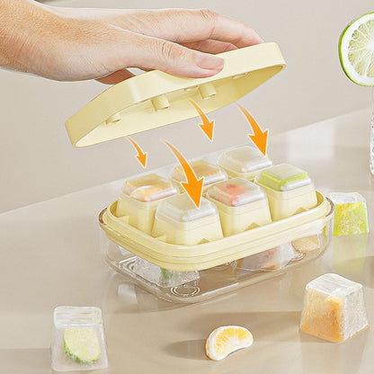 Mini-Eiswürfelform mit 6 Fächern, lebensmittelecht und leicht zu lösen