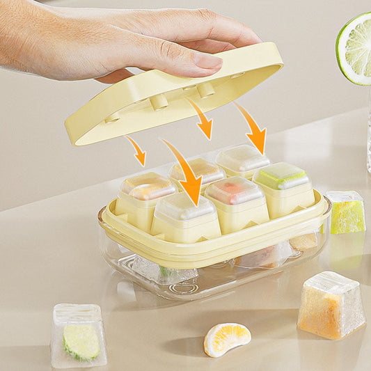 Mini ice cube tray with 6 compartments, food safe and easy to release
